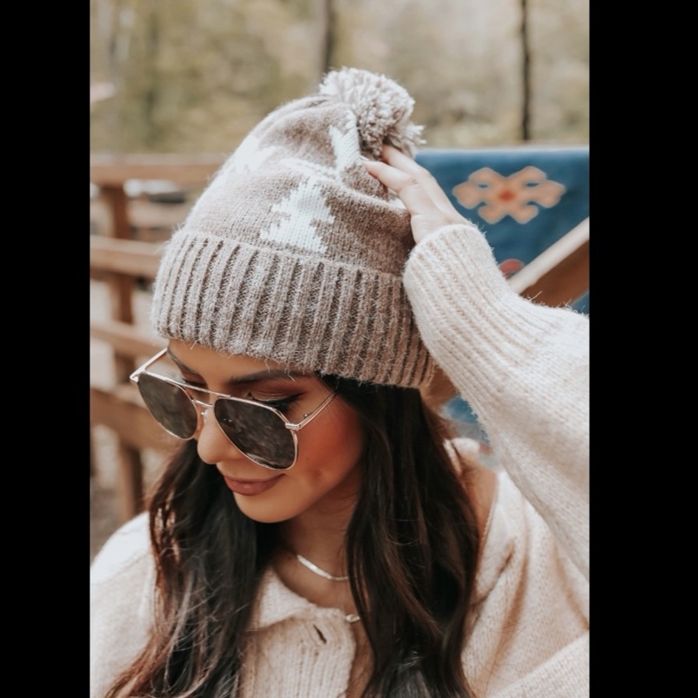 NWT: aztec pom beanie